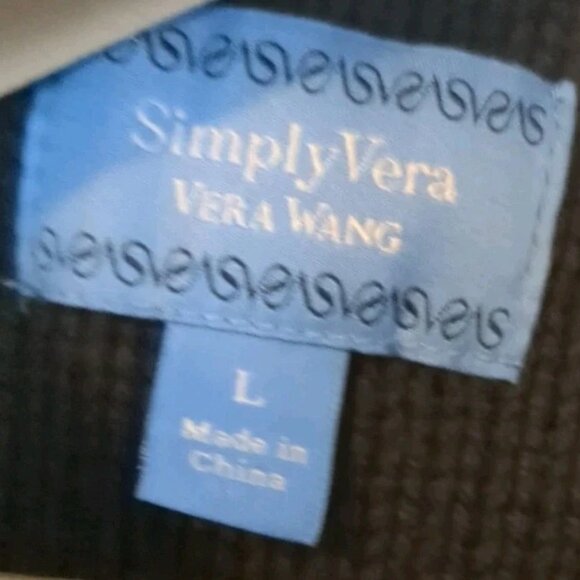 Simply Vera Wang Black Two Snap Button Closure Cardigan Sweater Sz L - Picture 2 of 9